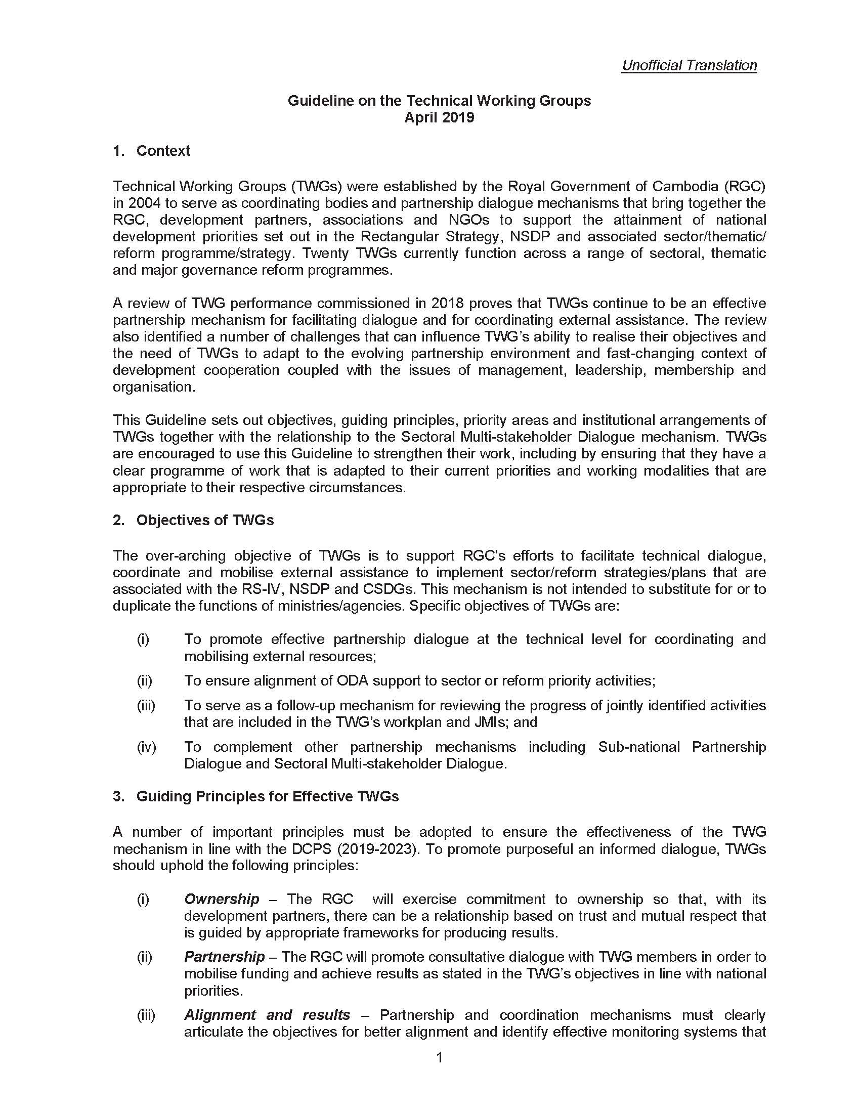 TWGs Guideline 2019